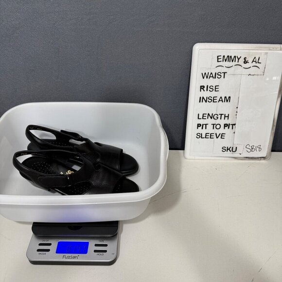 SAS Womens Suntimer Heeled Sandal Shoes Size 7.5 Slim AAA Black Leather Comfort - Picture 13 of 13